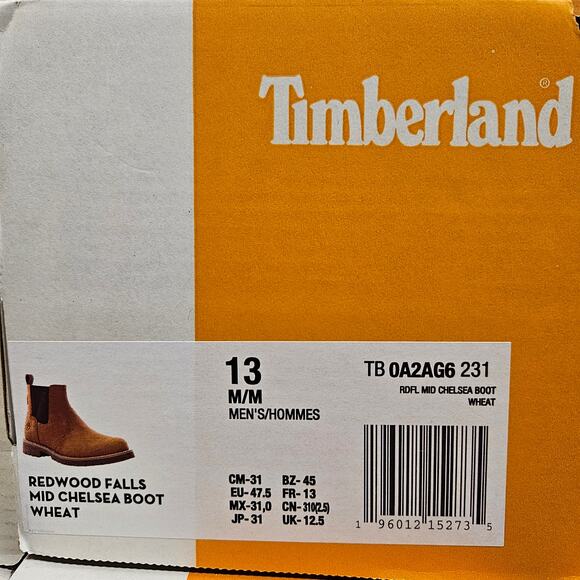 TIMBERLAND MEN\'S 13 REDWOOD FALLS MID CHELSEA BOOT WHEAT NIB main image 8